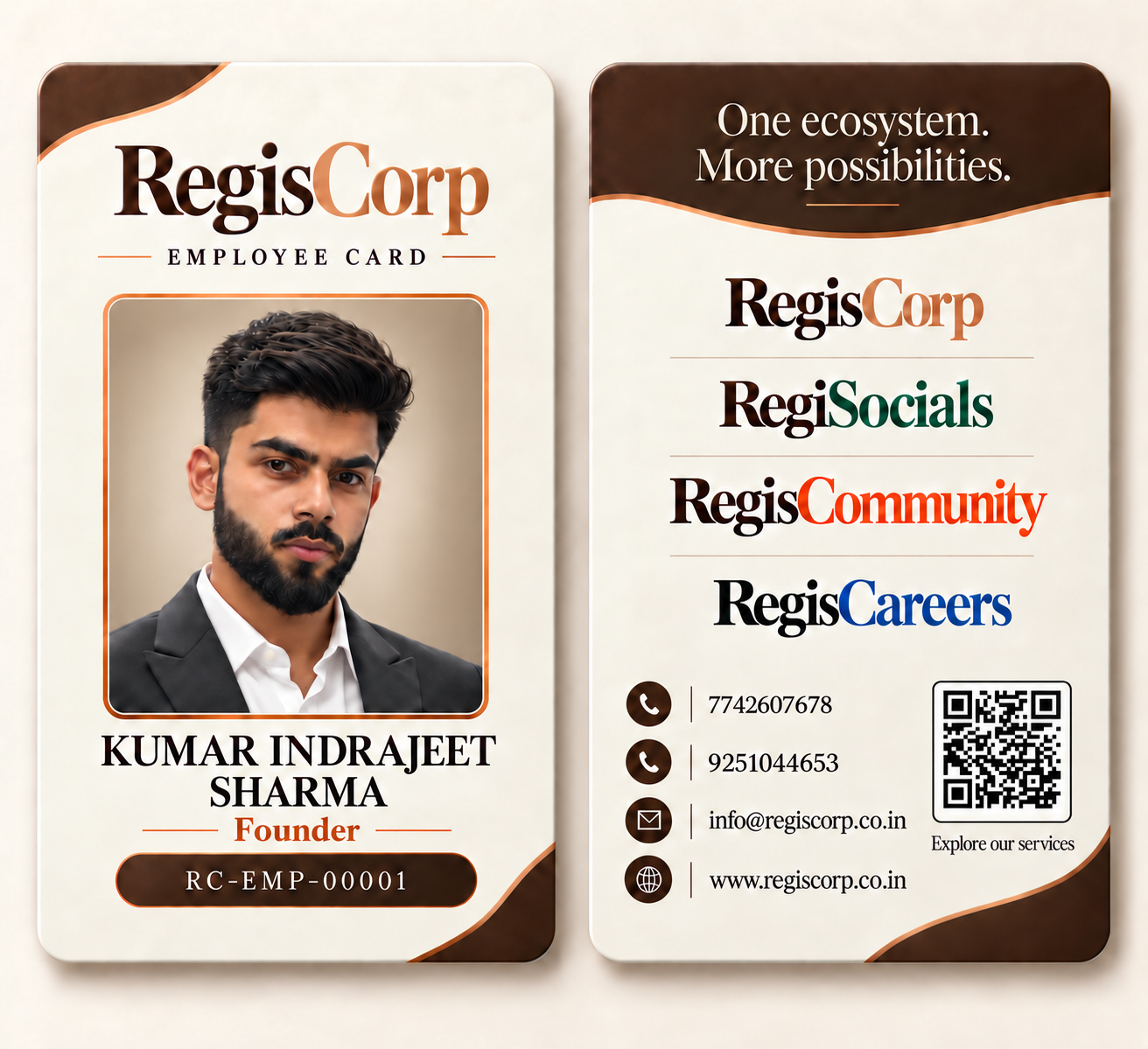 Kumar Indrajeet Sharma, Founder. Employee ID RC-EMP-00001.